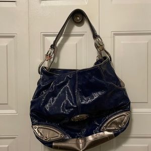 Nice navy faux leather shoulder bag